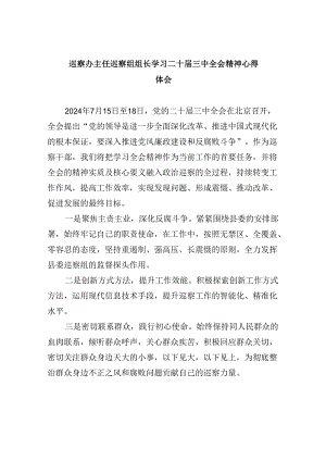 巡察办主任巡察组组长学习二十届三中全会精神心得体会(精选五篇合集).docx