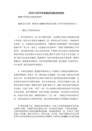 2024-2025年度基层党建述职报告.docx