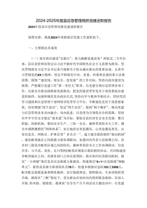 2024-2025年度县应急管理局抓党建述职报告.docx