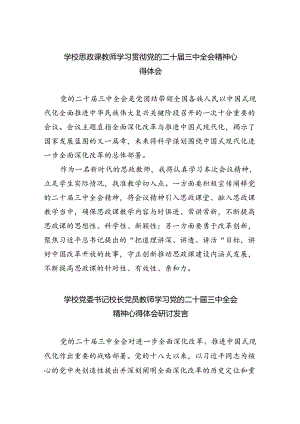 (七篇)学校思政课教师学习贯彻党的二十届三中全会精神心得体会范文.docx