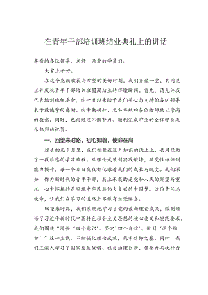 在青年干部培训班结业典礼上的讲话.docx