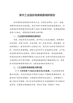 某市工业园区电商销售调研报告.docx