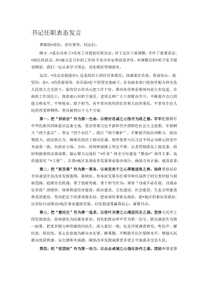 书记任职表态发言.docx