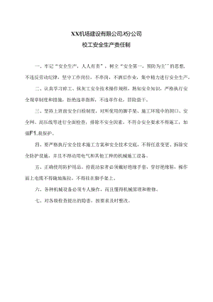 XX机场建设有限公司X分公司砼工安全生产责任制（2024年）.docx