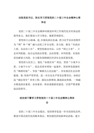 法院党组书记、院长学习贯彻党的二十届三中全会精神心得体会8篇（最新版）.docx