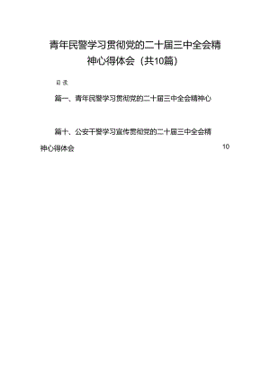 （10篇）青年民警学习贯彻党的二十届三中全会精神心得体会（精选）.docx