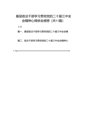 （11篇）基层政法干部学习贯彻党的二十届三中全会精神心得体会感想（精选）.docx