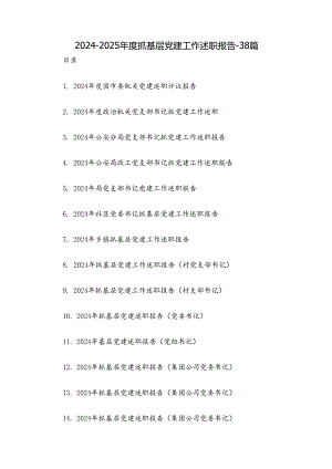 2024-2025年度抓基层党建工作述职报告-38篇.docx