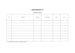 XX物业服务有限公司设备登记台账（2024年）.docx