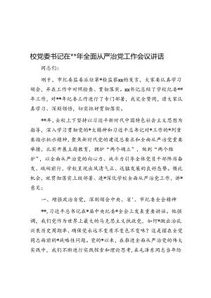 校党委书记在2024年全面从严治党工作会议讲话.docx
