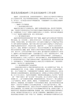 某县发改委2024年工作总结及2025年工作安排.docx