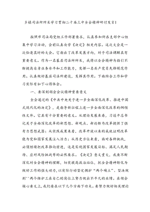 乡镇司法所所长学习贯彻党的二十届三中全会精神研讨发言心得体会2篇.docx