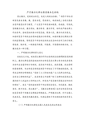 严守廉洁纪律永葆清廉本色讲稿.docx