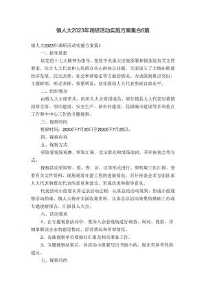 镇人大2023年调研活动实施方案集合6篇.docx