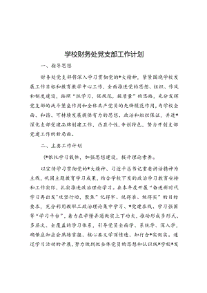 学校财务处党支部工作计划.docx