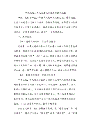市民政局人大代表建议办理工作情况汇报.docx