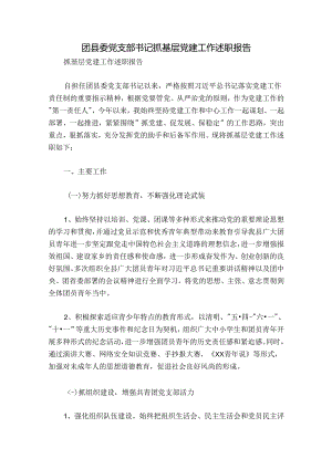 团县委党支部书记抓基层党建工作述职报告.docx
