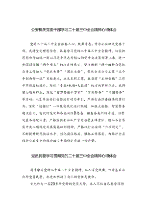 公安机关党委干部学习二十届三中全会精神心得体会5篇（精选版）.docx
