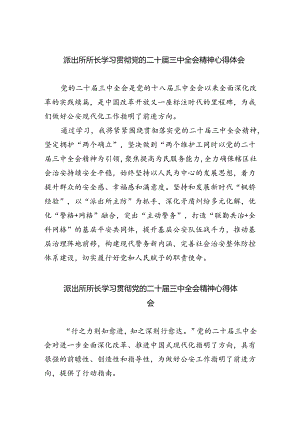 派出所所长学习贯彻党的二十届三中全会精神心得体会八篇(最新精选).docx