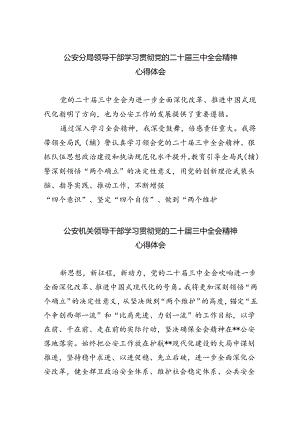 公安分局领导干部学习贯彻党的二十届三中全会精神心得体会8篇供参考.docx