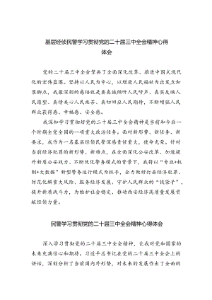 基层经侦民警学习贯彻党的二十届三中全会精神心得体会8篇（最新版）.docx