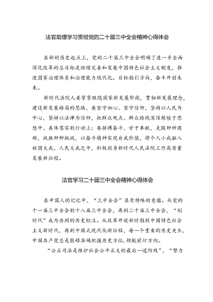 法官助理学习贯彻党的二十届三中全会精神心得体会精选五篇通用.docx