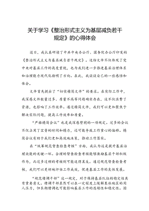 《整治形式主义为基层减负若干规定》心得体会13篇.docx