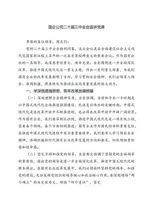 （5篇）国企公司二十届三中全会宣讲党课范文.docx