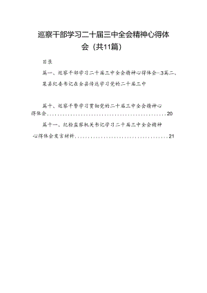 （11篇）巡察干部学习二十届三中全会精神心得体会专题资料.docx