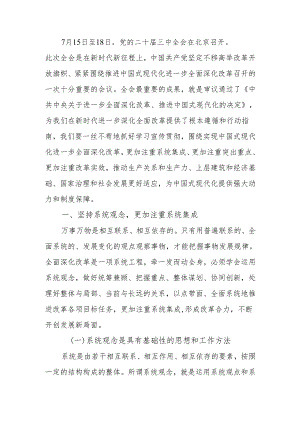 学习贯彻党的二十届三中全会精神专题党课：坚持“三个更加注重”推动全面深化改革.docx