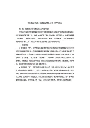 党支部标准化建设达标工作自评报告.docx