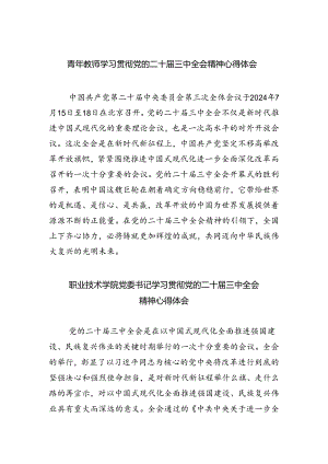 青年教师学习贯彻党的二十届三中全会精神心得体会5篇（最新版）.docx