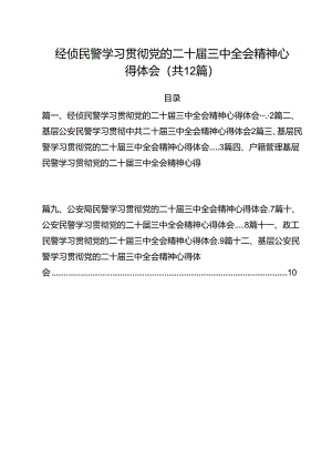 经侦民警学习贯彻党的二十届三中全会精神心得体会12篇（精选）.docx