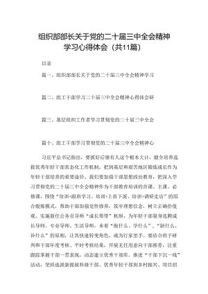 （11篇）组织部部长关于党的二十届三中全会精神学习心得体会范文.docx