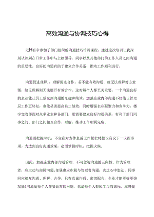 高效沟通与协调技巧心得.docx