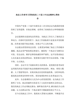 （11篇）执法工作者学习贯彻党的二十届三中全会精神心得体会范文.docx