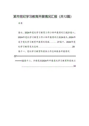 某市党纪学习教育开展情况汇报（共12篇）.docx