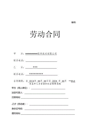 某软件开发公司《劳动合同》.docx