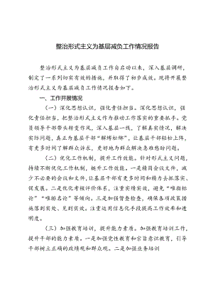 2024年整治形式主义为基层减负工作情况报告（3篇）.docx