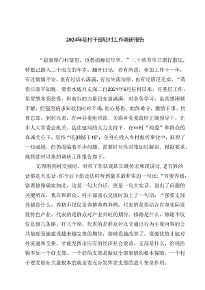 (七篇)2024年驻村干部驻村工作调研报告（最新版）.docx