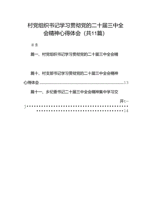 （11篇）村党组织书记学习贯彻党的二十届三中全会精神心得体会（精编版）.docx