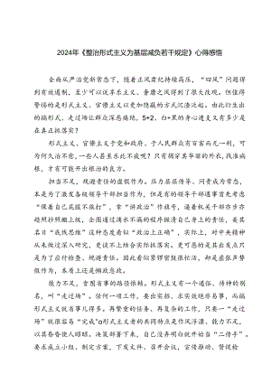 (三篇)2024年《整治形式主义为基层减负若干规定》心得感悟（详细版）.docx