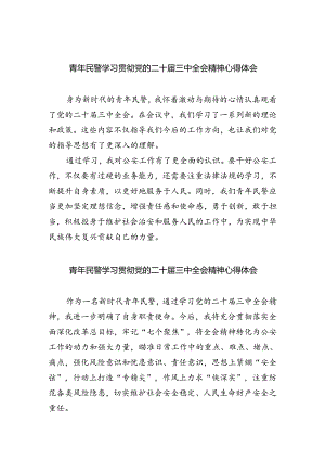 青年民警学习贯彻党的二十届三中全会精神心得体会范文8篇（最新版）.docx