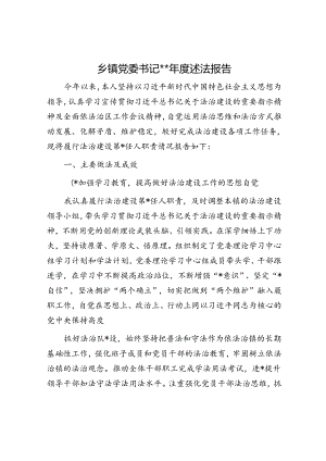 乡镇书记2023年度述法报告3400字.docx