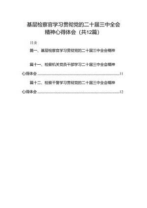 基层检察官学习贯彻党的二十届三中全会精神心得体会12篇（精选）.docx