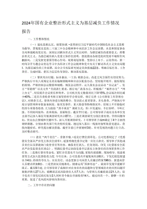 2024年国有企业整治形式主义为基层减负工作情况报告.docx