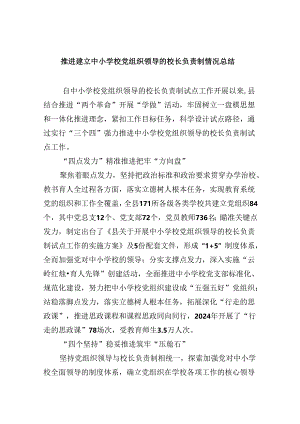 （12篇）推进建立中小学校党组织领导的校长负责制情况总结范本.docx