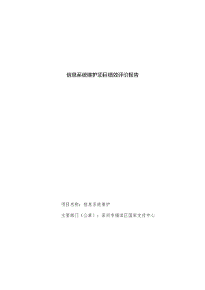 信息系统维护项目绩效评价报告.docx