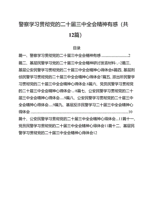 警察学习贯彻党的二十届三中全会精神有感（共12篇）.docx