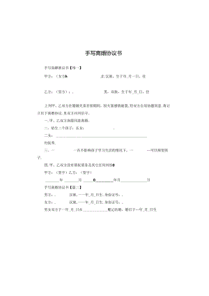 手写离婚协议书.docx